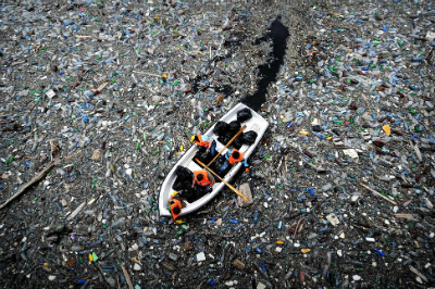 Plastic island in the Pacific Ocean