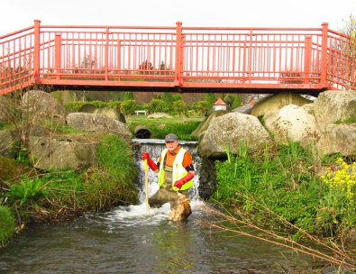 A Litter Mug in the water in Sean Walsh Park